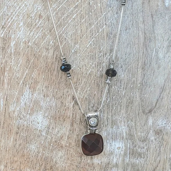 Silpata Smoky Topaz And Sterling Silver Necklace - Picture 3 of 10